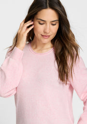 Olsen - Henny - Round Neck Long Sleeve Jumper in Parfait Pink Melange (11000585)
