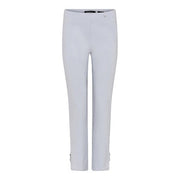 Robell – Rose 09 - Silver Grey Cropped Trouser with Metal Loops Detail on Hemline