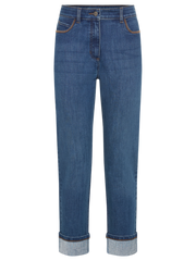 Olsen - Cropped Denim Jeans with Diamante Detail on Turnup (14002457)