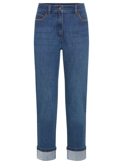 Olsen - Cropped Denim Jeans with Diamante Detail on Turnup (14002457)