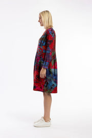 Orientique - Houses - Long Sleeve Bubble Dress in Multicolour Houses Print (20068)