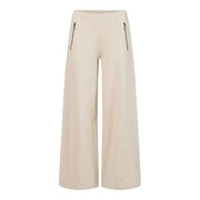 NOEN - Long Wide Leg Trousers in Beige with Elasticated Waist (81395-9480)