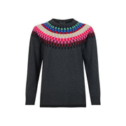 Sunday - Round Neck Jumper with Bright Multi Coloured Fairisle Design (6597-6317)