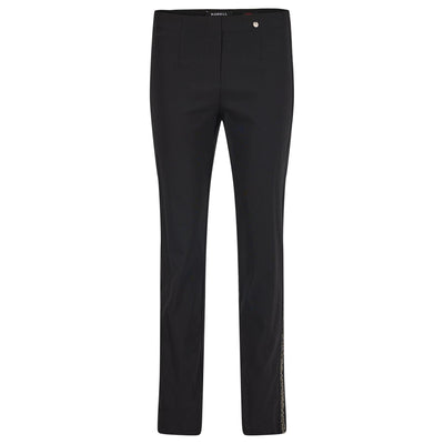Robell – Marie - Straight Leg Full Length Trousers with Diamante Detail on side hemline (53544-5499)