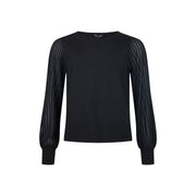Sunday - Round Neck Evening Jumper in Black (6876-6440 )