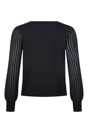 Sunday - Round Neck Evening Jumper in Black (6876-6440 )
