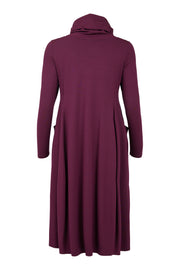 NOEN - Long Sleeve Cowl Neck Soft Knit Dress in Burgundy (88604-2428)