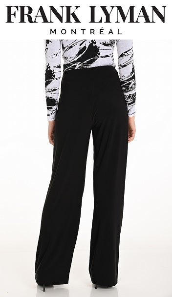 Frank Lyman - Wide Leg Pull-on Easy Wear Black Trousers (253001)