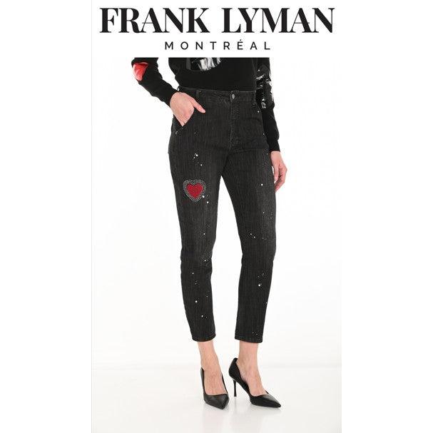 Frank Lyman - Black Cropped Leg Jeans with a Heart Design