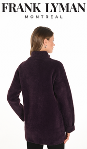 Frank Lyman - Plum Soft Knit 3/4 Length Coat (253880)