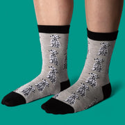 Jess & Lou - Light Grey with Dalmation Dogs Ladies Bamboo Socks (BW161)