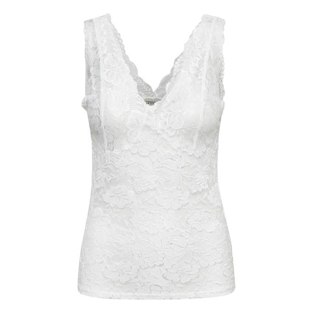CREAM - Glaze - Sleeveless V Neck Long Lace Top (2 colours)