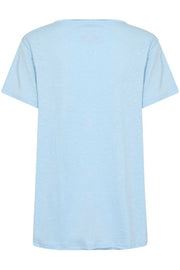 CREAM - CRSina V Neck Cotton T Shirt in Light Blue (10612207)