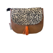 Soruka - Lola - Reverse Flap Lime Green/Tan & Print Leather Shoulder/Crossbody Bag (81012)