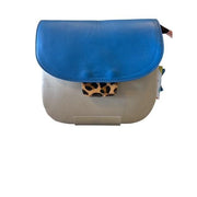 Soruka - Natalie - Plain Leather Crossbody/Shoulder Bag in Light Grey & Blue (81202)