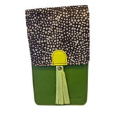 Soruka - GIA - Phone Bag In Shades of Green Leather with Print Flap (83019) (3 colours)