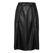 CREAM - CRAriana Faux Leather A-Line Skirt (2 colours)