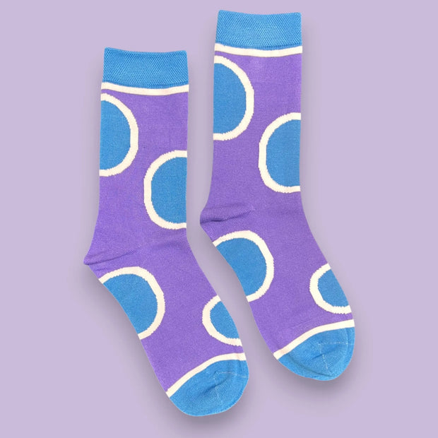 Jess & Lou - Purple and Blue Ladies Bamboo Socks (BW121)