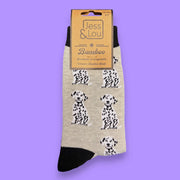 Jess & Lou - Light Grey with Dalmation Dogs Ladies Bamboo Socks (BW161)