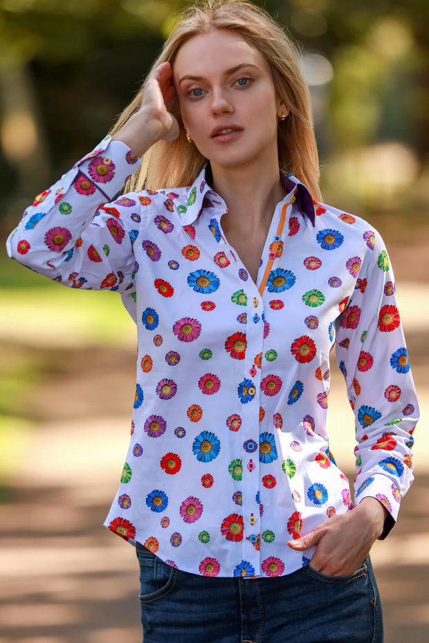 Claudio Lugli - Ladies Cotton Shirt - Blooming Bliss Daisy (CLW2405)