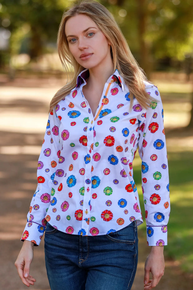 Claudio Lugli - Ladies Cotton Shirt - Blooming Bliss Daisy (CLW2405)