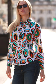 Claudio Lugli - Ladies Cotton Shirt - Abstract Swirl (CLW2407)