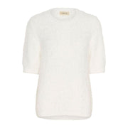 CREAM - CRLini Short Sleeve Round Neck Soft Fluffy Jumper (10614411)