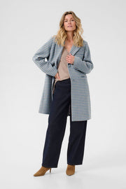 Cream - CRWestie - Long Coat in Blue Heaven Jacquard (10614020)