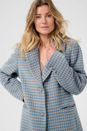 Cream - CRWestie - Long Coat in Blue Heaven Jacquard (10614020)