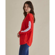 Betty Basics - Sophie- Fine Knit Round Neck Jumper with Stripe on Sleeves (BB425)