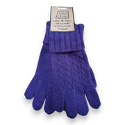 Jess & Lou - Cosy Cable Knit Purple Gloves (GL2110)