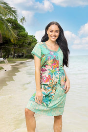 Orientique - Hanalei - Cotton Patch Dress in A bright Floral Print (91000)