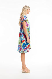 Orientique - Nevis - Boxy Ruched Waist Short Sleeve Dress (81300)