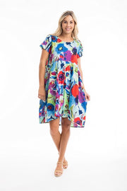 Orientique - Nevis - Boxy Ruched Waist Short Sleeve Dress (81300)