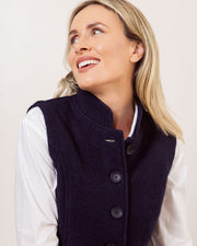 SEE SAW - Button Through High Collar Boiled Wool Waistcoat (SS150) (2 colours)