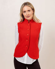 SEE SAW - Button Through Boiled Wool Gilet/Vest in Navy (SS153)