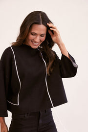 SEE SAW - Funnel Neck Long Sleeve Cropped Length Jumper (SS247) 2 colours