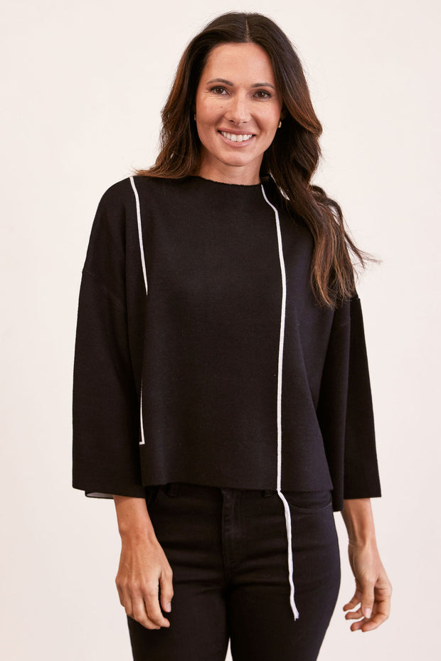 SEE SAW - Funnel Neck Long Sleeve Cropped Length Jumper (SS247) 2 colours