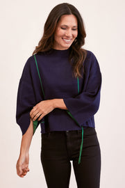 SEE SAW - Funnel Neck Long Sleeve Cropped Length Jumper (SS247) 2 colours