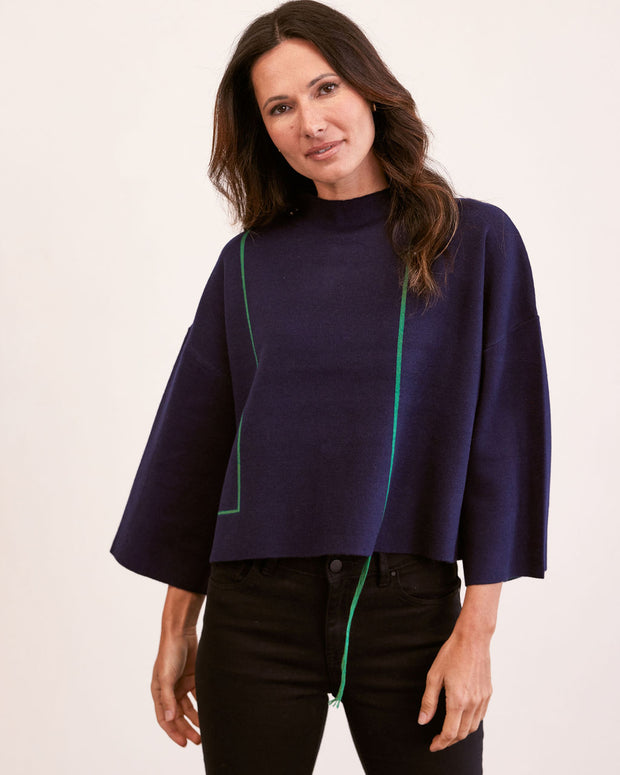 SEE SAW - Funnel Neck Long Sleeve Cropped Length Jumper (SS247) 2 colours