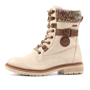 Lunar Shoes - Annabelle Waterproof High Ankle Boot in Cream (GLH003)