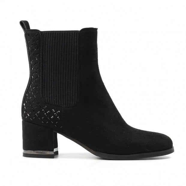 Lunar Shoes - Aurora -Faux Suede Black Ankle Boot (GLX011 BK)