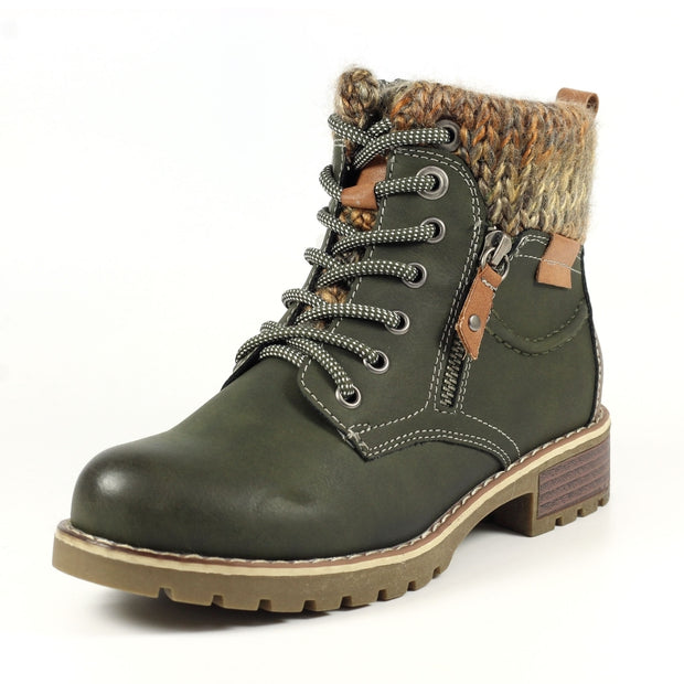 Lunar Shoes - Millie -Olive Waterproof Ankle Boot (GLB123 OL)