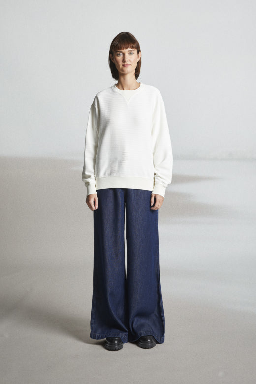 Mat De Misaine - Marly - Ribbed Sweatshirt in Cream