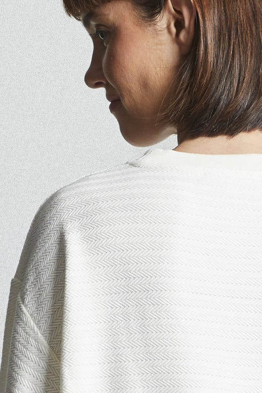 Mat De Misaine - Marly - Ribbed Sweatshirt in Cream