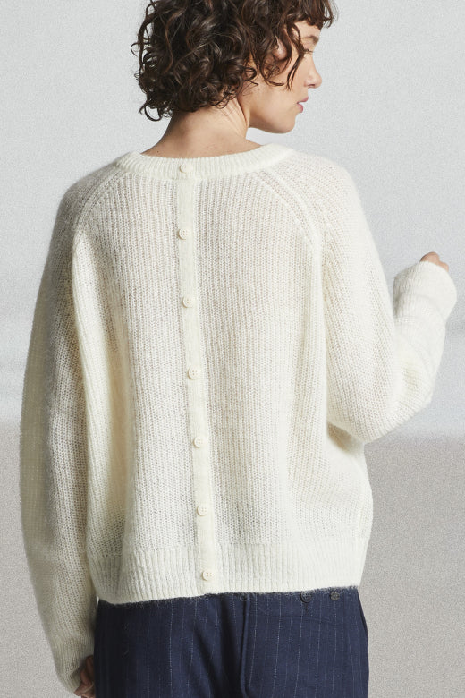 Mat De Misaine - Topazo - Chunky Knit Jumper with Buttoned Detailing on Back