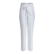 Oui - High Waisted Wide Leg Natural Linen Trouser