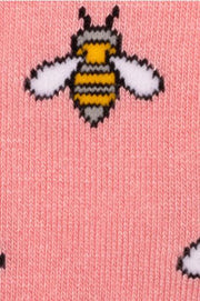 Swole Panda - Ladies Bamboo Socks - Pink with Bumblebee Design