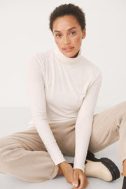 Part Two - EfinasPW Polo Neck Jumper in Whitecap Gray